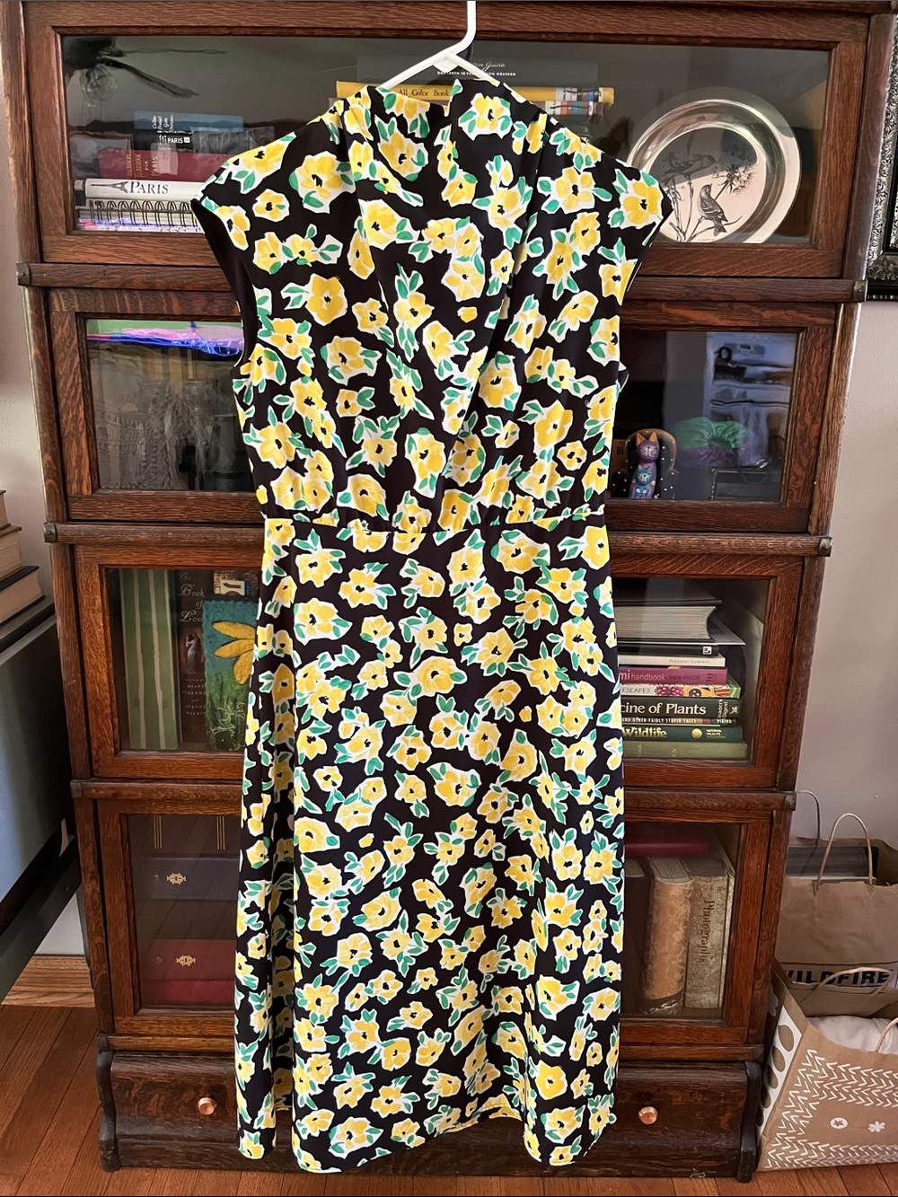 Ann Taylor Floral Mock Neck Midi Flare Dress - Picture 4 of 16